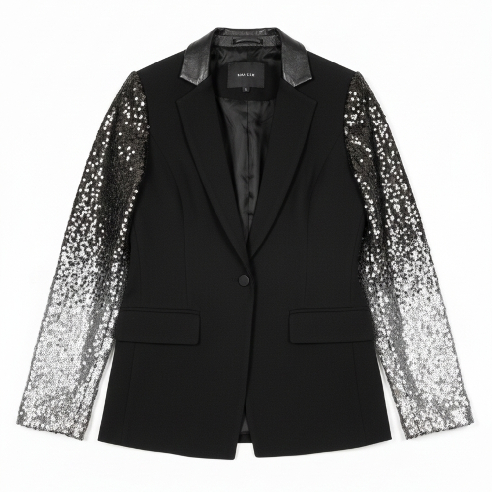 Sequin Ombre Sleeve Blazer